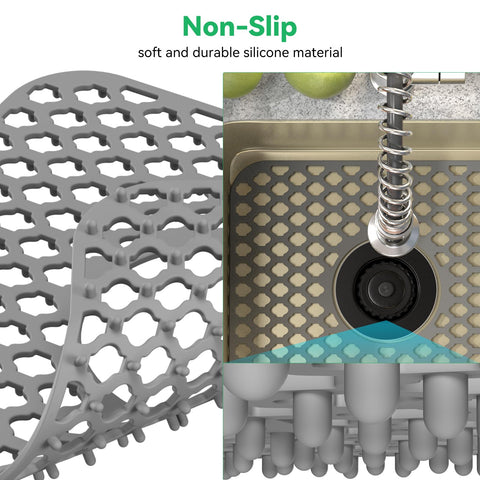 TOOVEM heat-resistant sink mat endures high heat up to 500F.