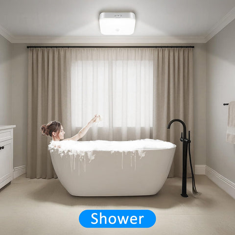 TOOWELL motion sensor shower light with daynight mode for automatic lighting.