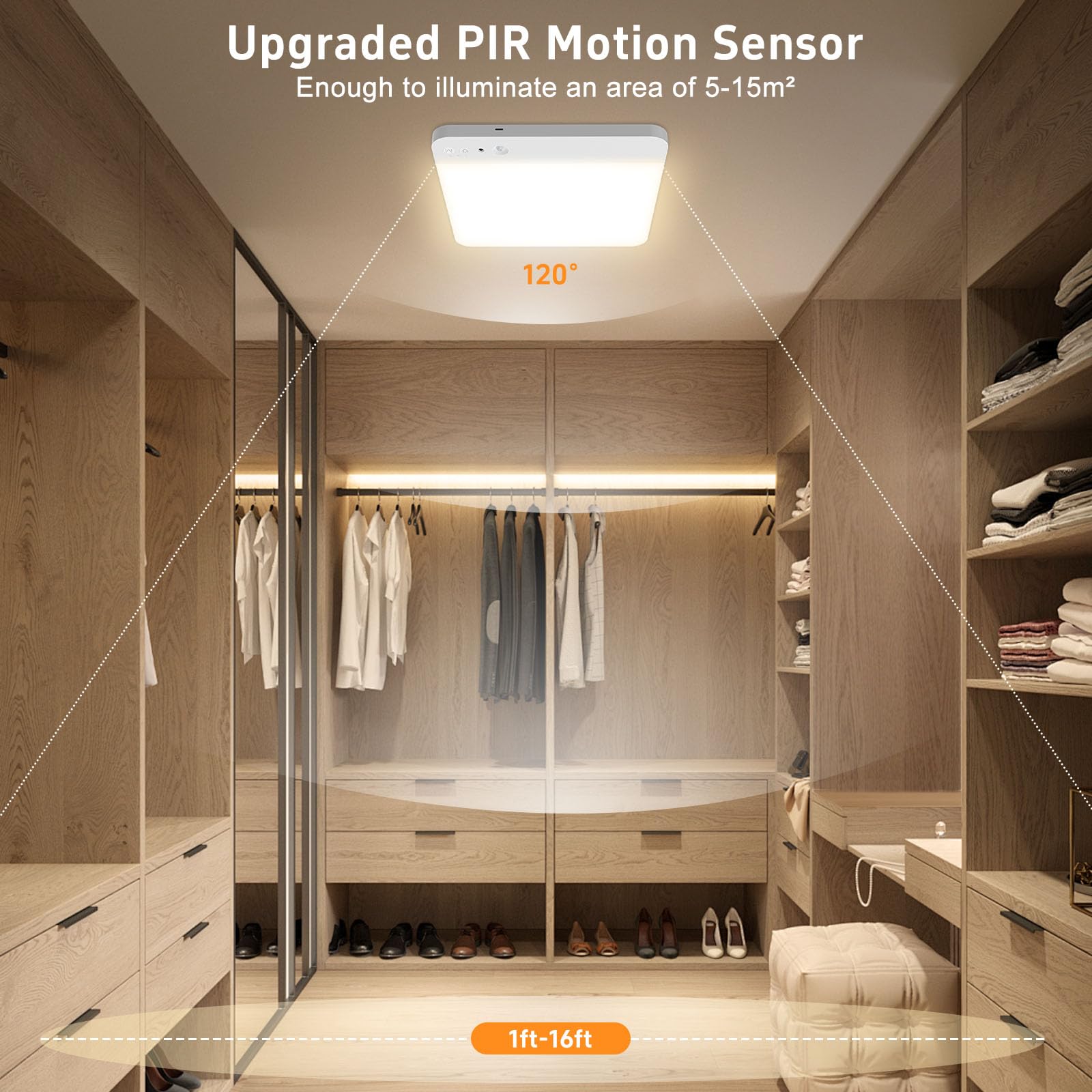 TOOWELL pantry and hallway light automatically brightening storage and corridors
