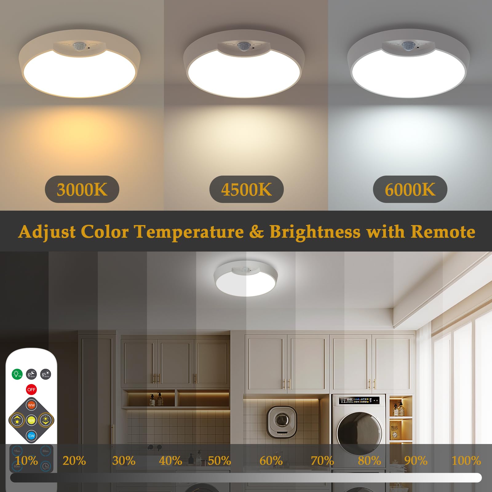 TOOWELL three color temperatures 3000K to 6000K for ambiance