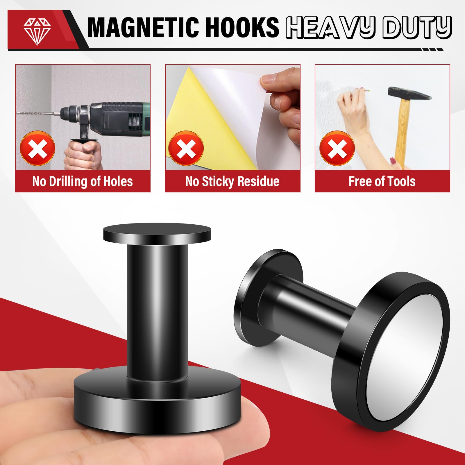 Top Magnets classroom magnetic hook helps organize supplies.