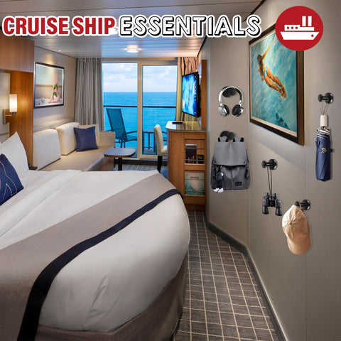 Top Magnets cruise hooks on cabin door for quick access.