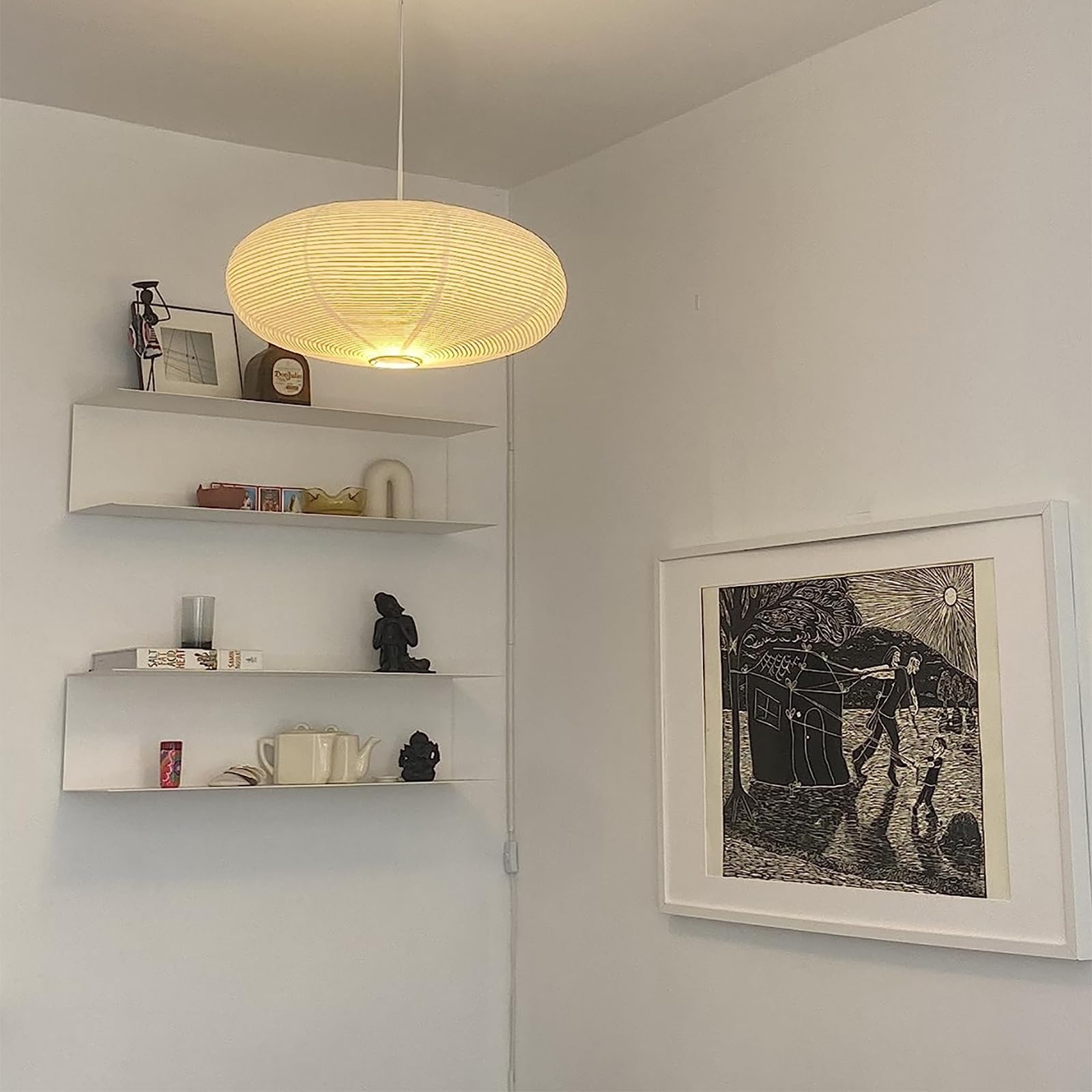 TopAAA white oval paper lanterns ready to hang for ambient lighting.
