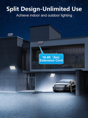 Topabol 400LED solar light with extension cable allows rooftop panel placement