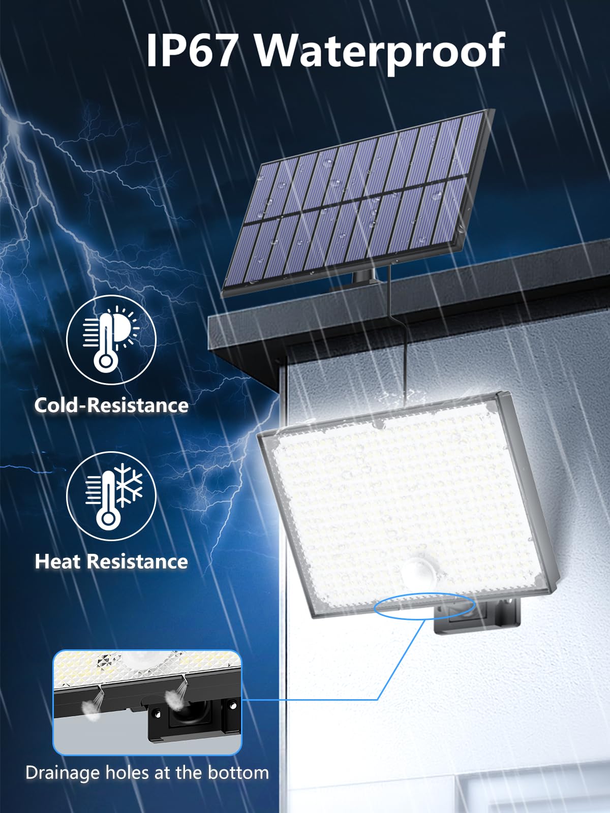 Topabol 400LED solar light motion sensor detects activity up to 26 feet