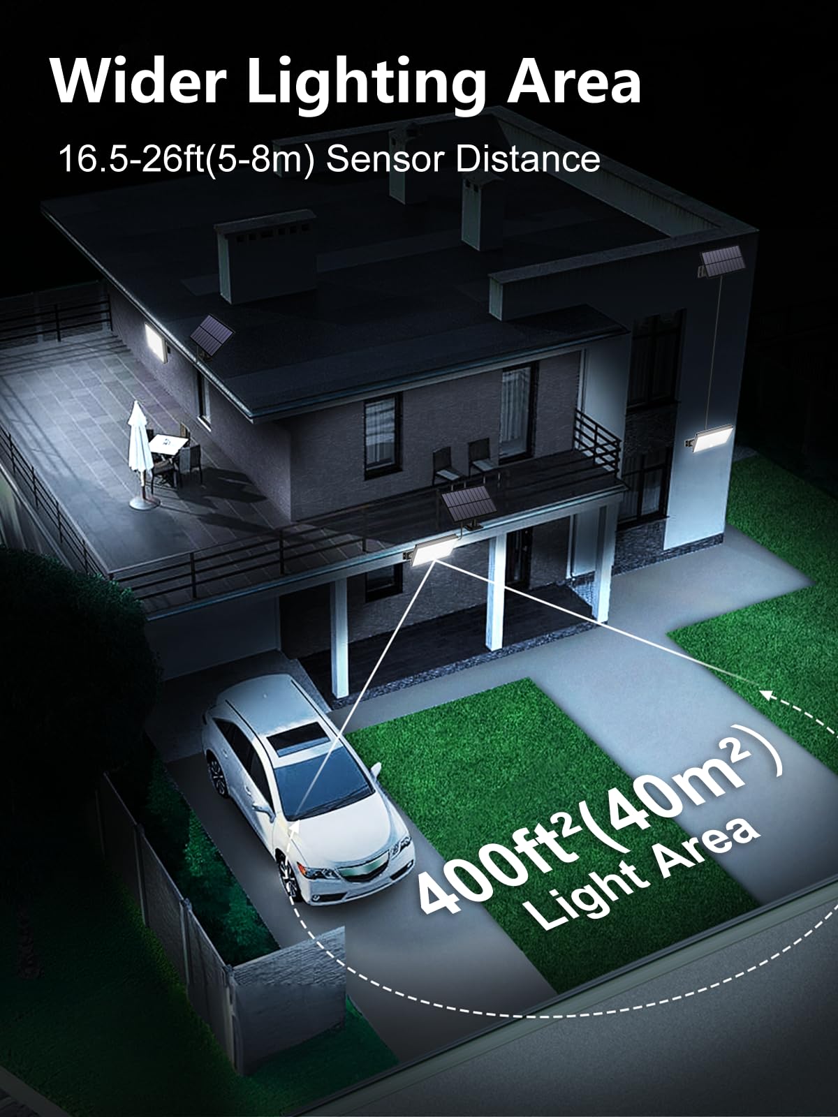 Topabol 400LED solar light remote controls three illumination modes