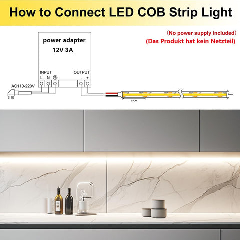 TopAI COB strip with 180 degree beam angle for broad coverage