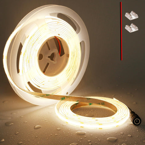 TOPAI COB LED strip 12V close-up shows dense LEDs for even lighting