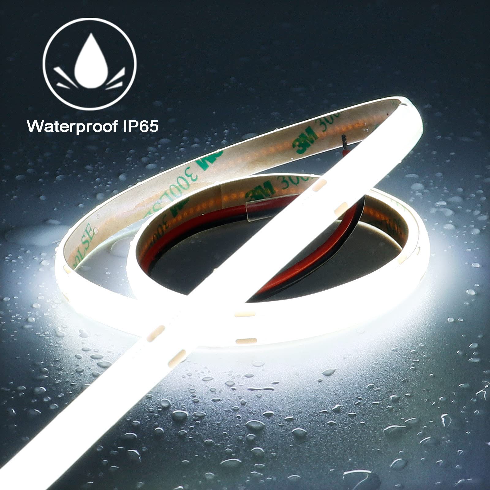 TOPAI COB LED strip demonstrates uniform light emission for seamless wall wash.