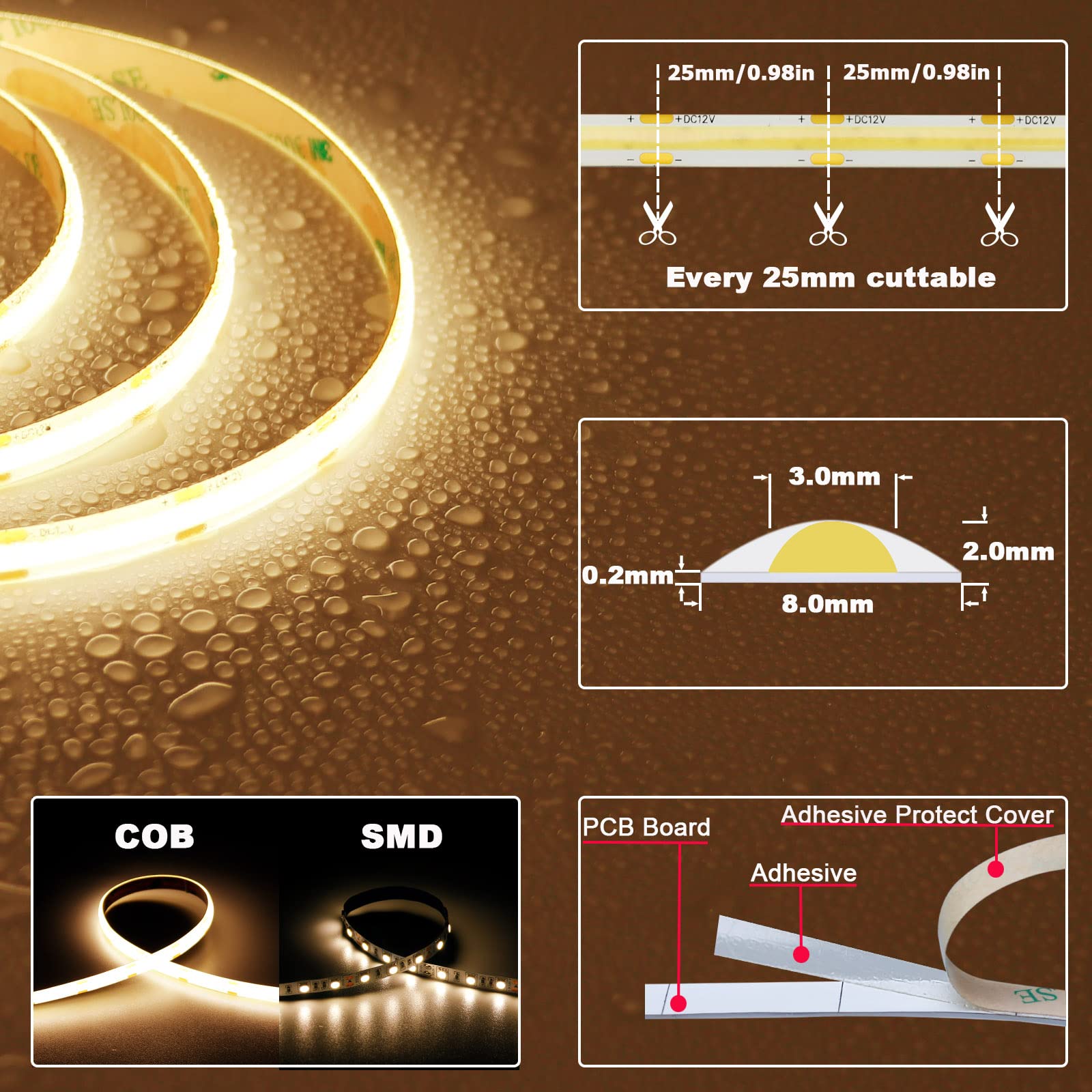 TOPAI COB technology enables uniform light with high CRI for true color rendering