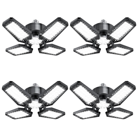 TOPAUBUB 4panel 360deg garage light delivers bright, even coverage for full workspace visibility.