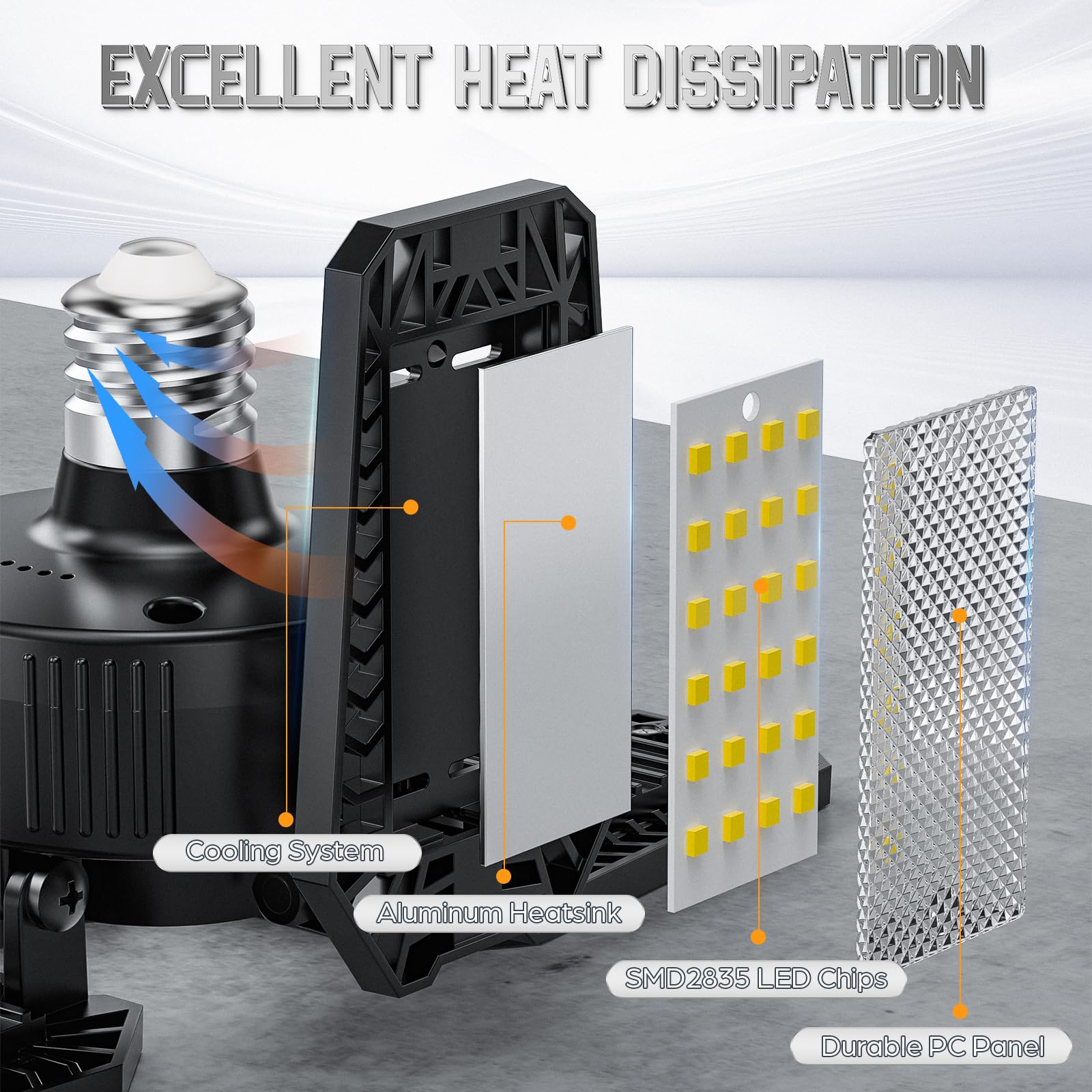 TOPAUBUB easy-installation garage light ideal for basements and workshops