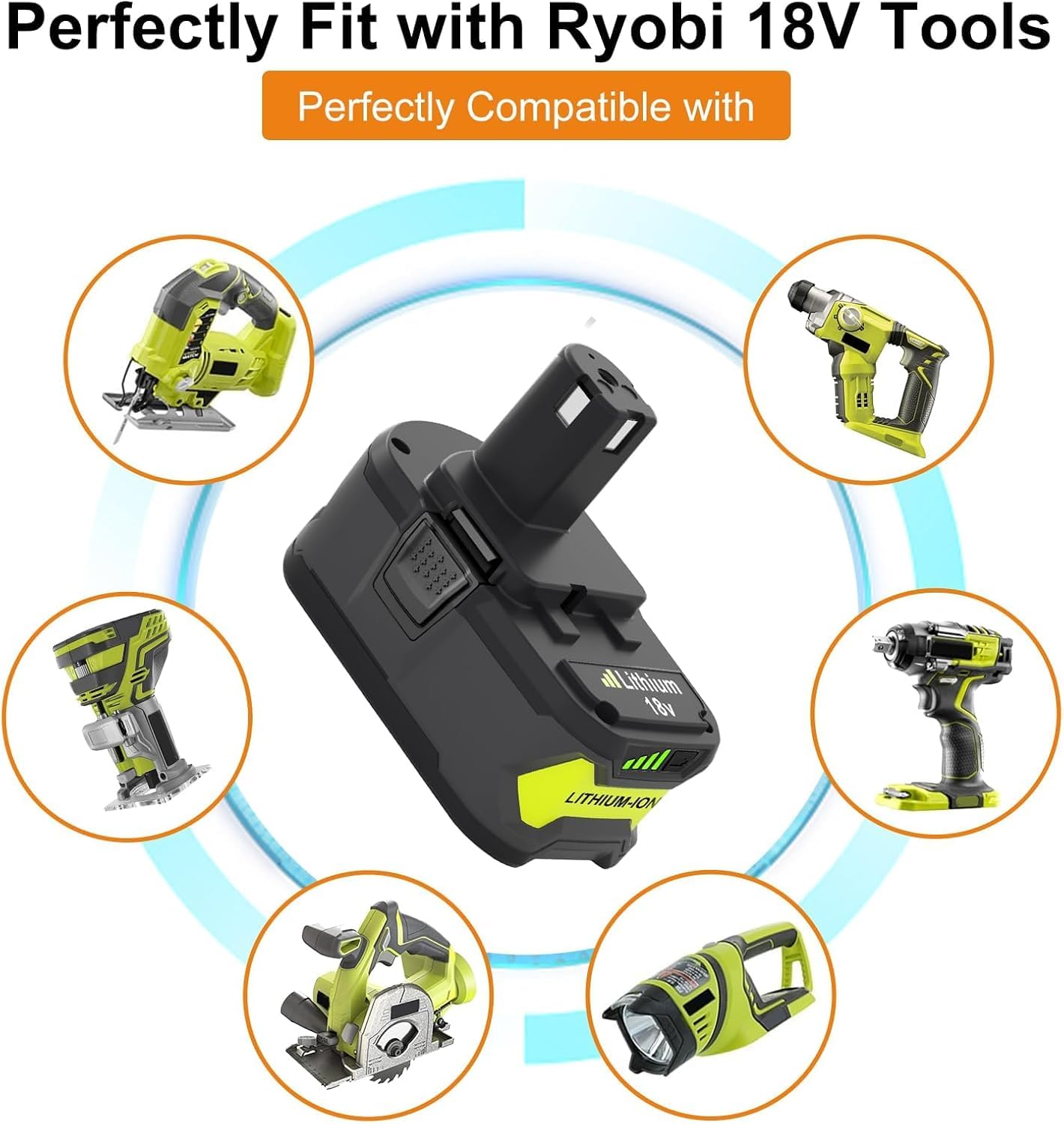 Topbatt 8000mAh Li-ion cells deliver durable power for daily cordless tasks.