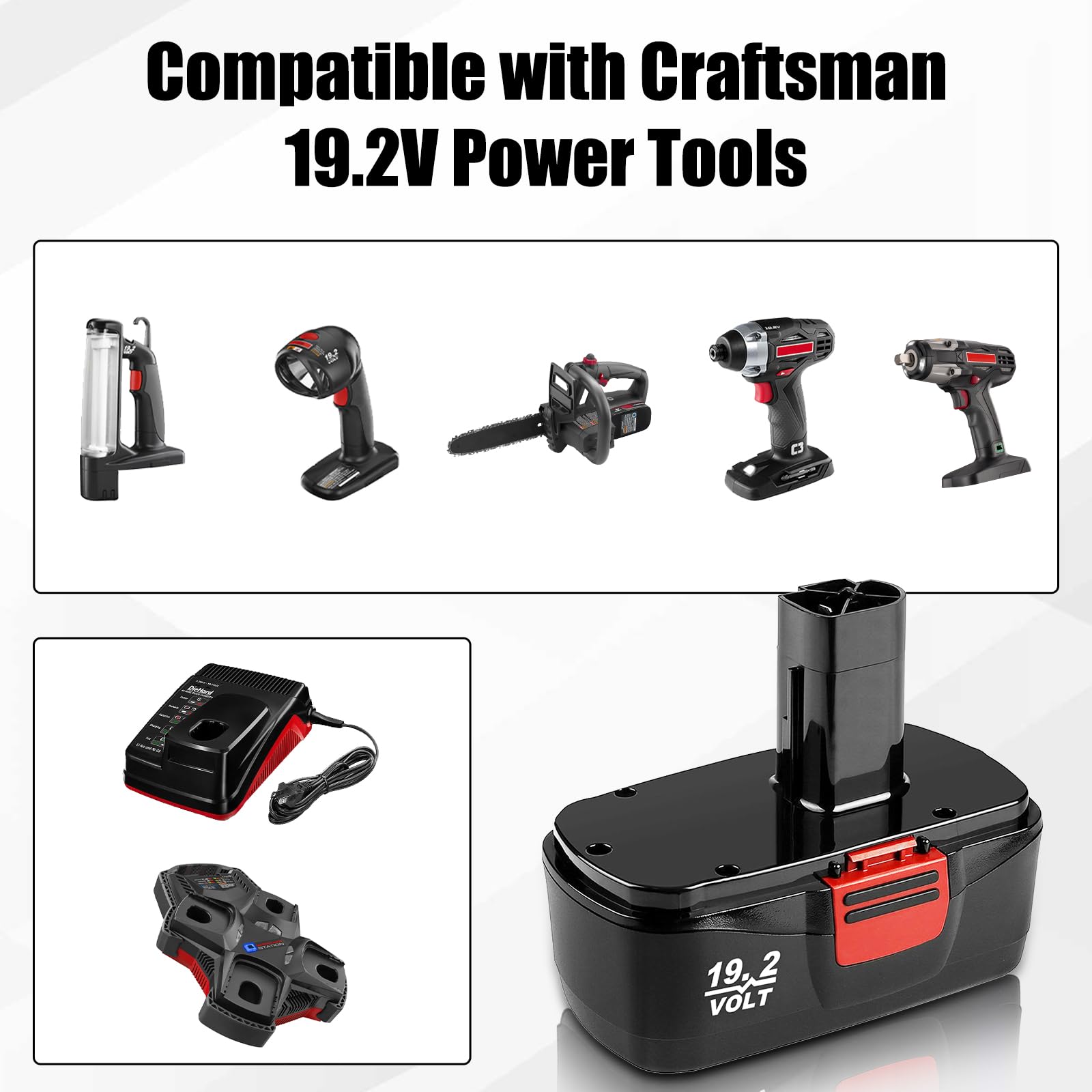 Topbatt Craftsman compatibility chart image shows wide tool fitment.