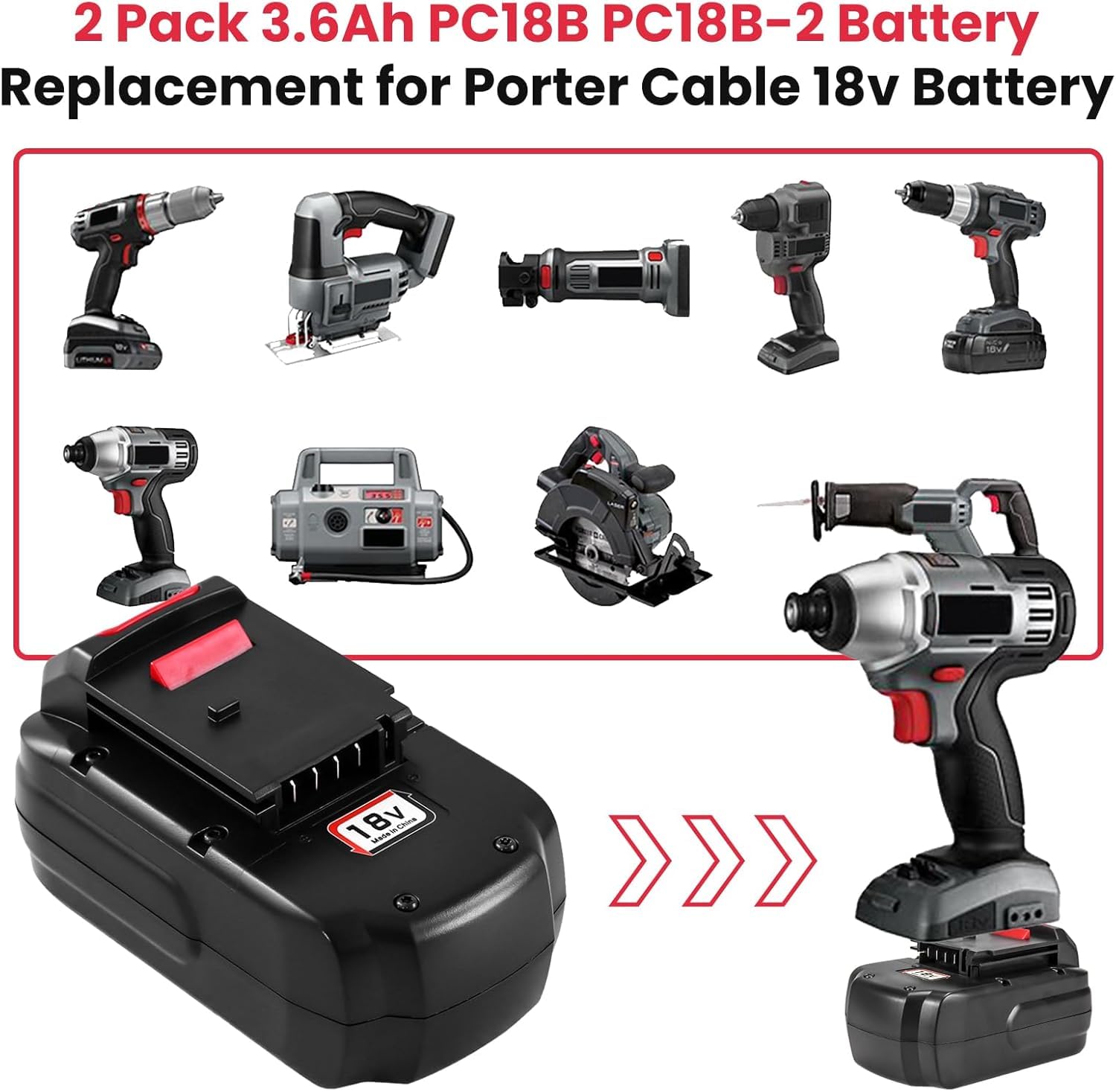 Topbatt powering Porter Cable 18V tools on site.
