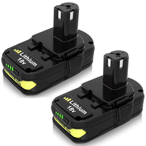 Topbatt Ryobi 18V 3600mAh 2-pack front view showing connector and grip