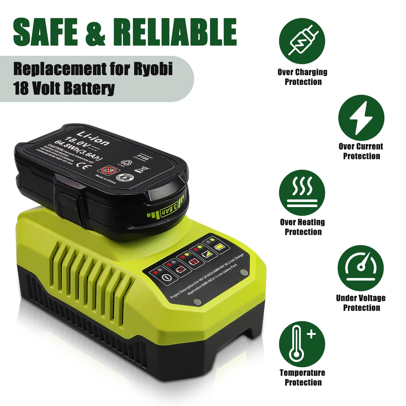 Topbatt safety certifications label on the battery