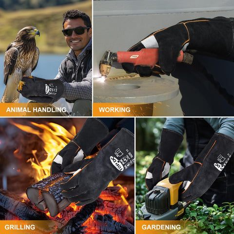 TOPDC Multiuse heat gloves suitable for fireplace, grill, and welding.