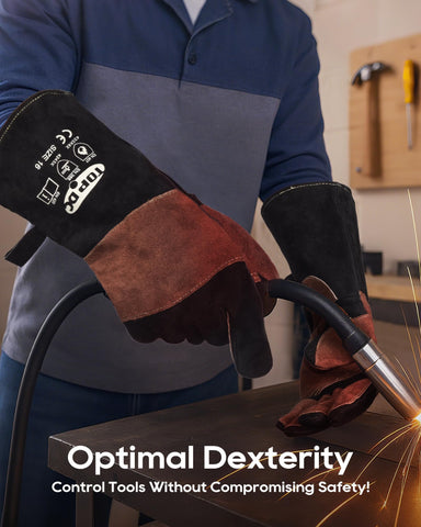 TOPDC welding gloves insulated lining keeps hands comfortable in hot and cold conditions