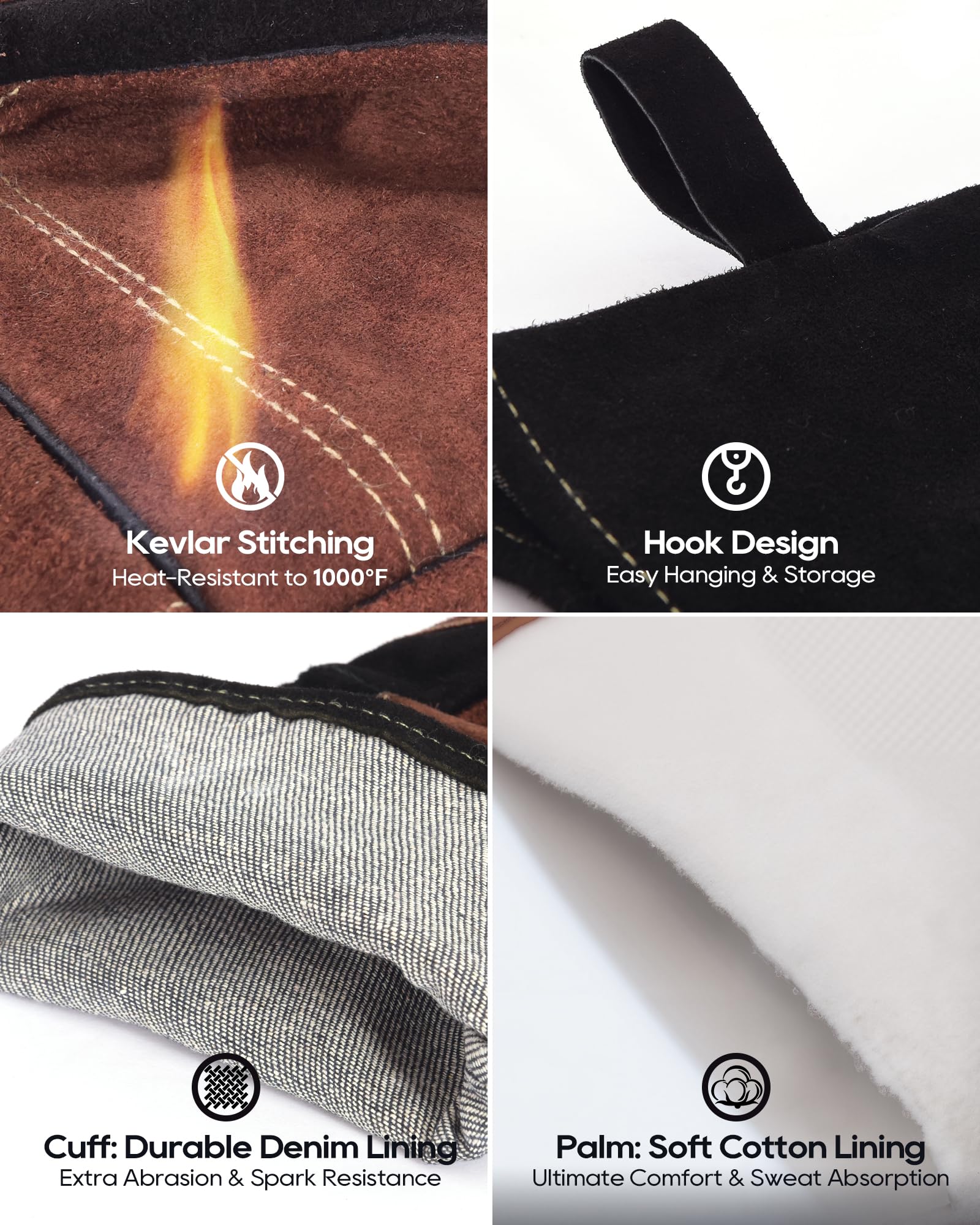 TOPDC welding gloves versatile for work and home use, from welding to BBQ