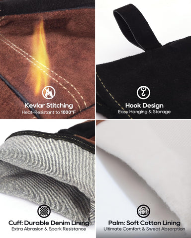 TOPDC welding gloves versatile for work and home use, from welding to BBQ