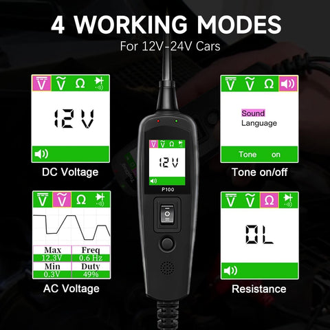 TopDiag P100 compact design for portable car diagnostics.