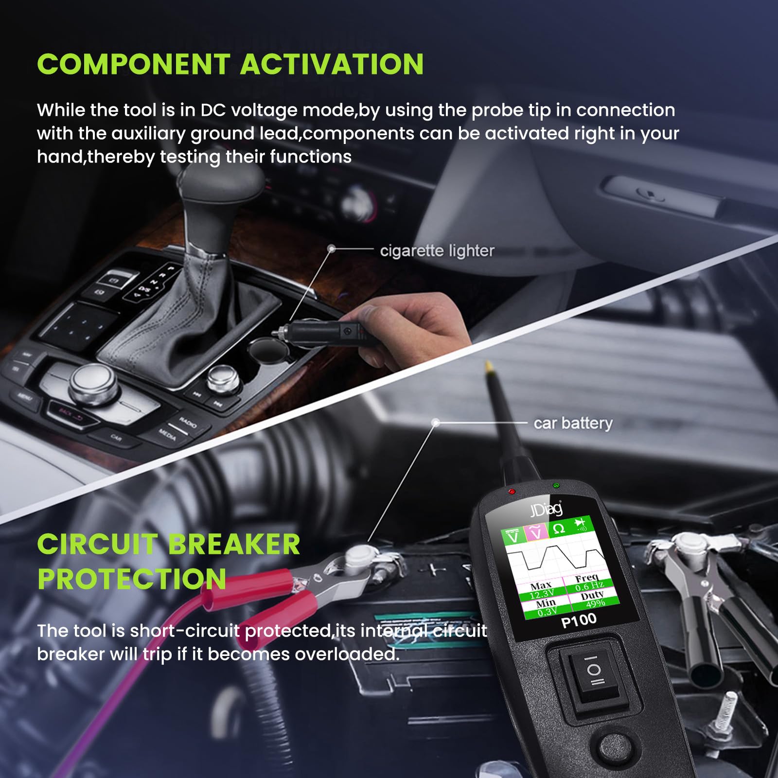 TopDiag P100 components activation function confirms circuit behavior without guesswork