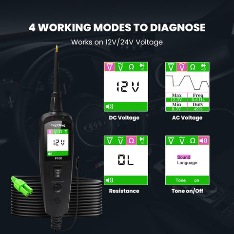 TopDiag P100 20ft extension cable lets you test away from the fuse box safely