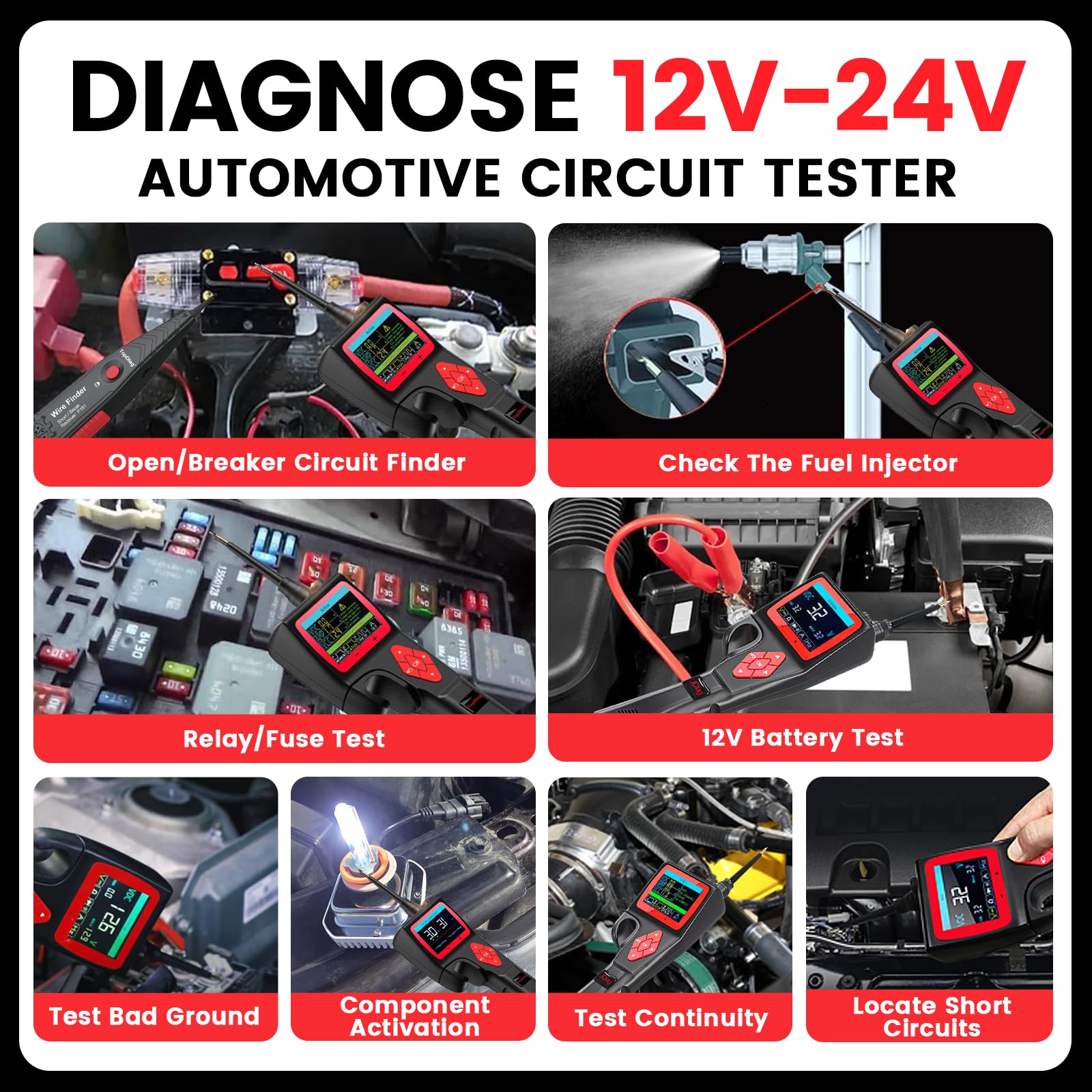 TopDiag P200 activation testing powers components directly from the probe