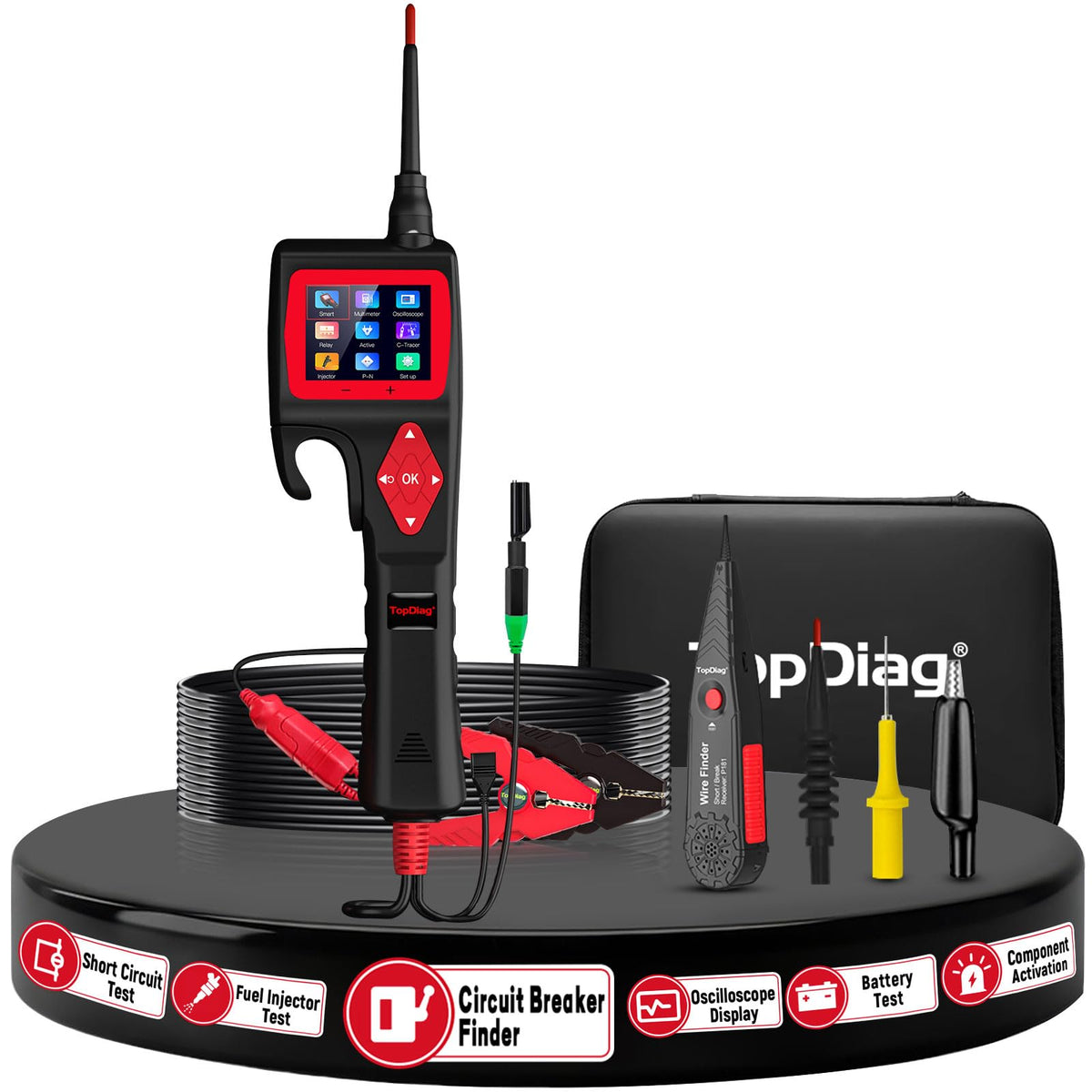 TopDiag P200 front view with compact handheld design for on-the-go diagnostics
