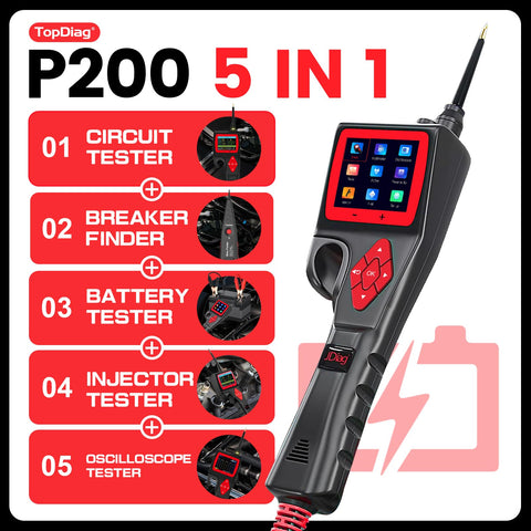 TopDiag P200 panel display highlighting auto-range and clear readouts for quick checks