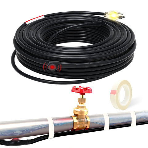 TOPDURE 6ft heat tape on pipe prevents freezing during cold spells