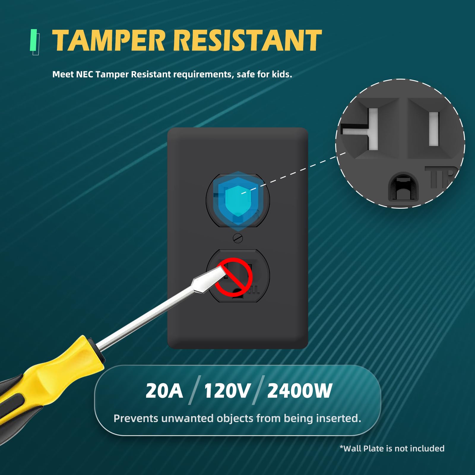 TOPELER green grounding screw close-up demonstrates automatic grounding capability.