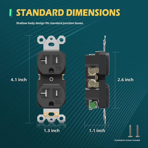 TOPELER side terminal screws close-up support up to #12 AWG wiring.