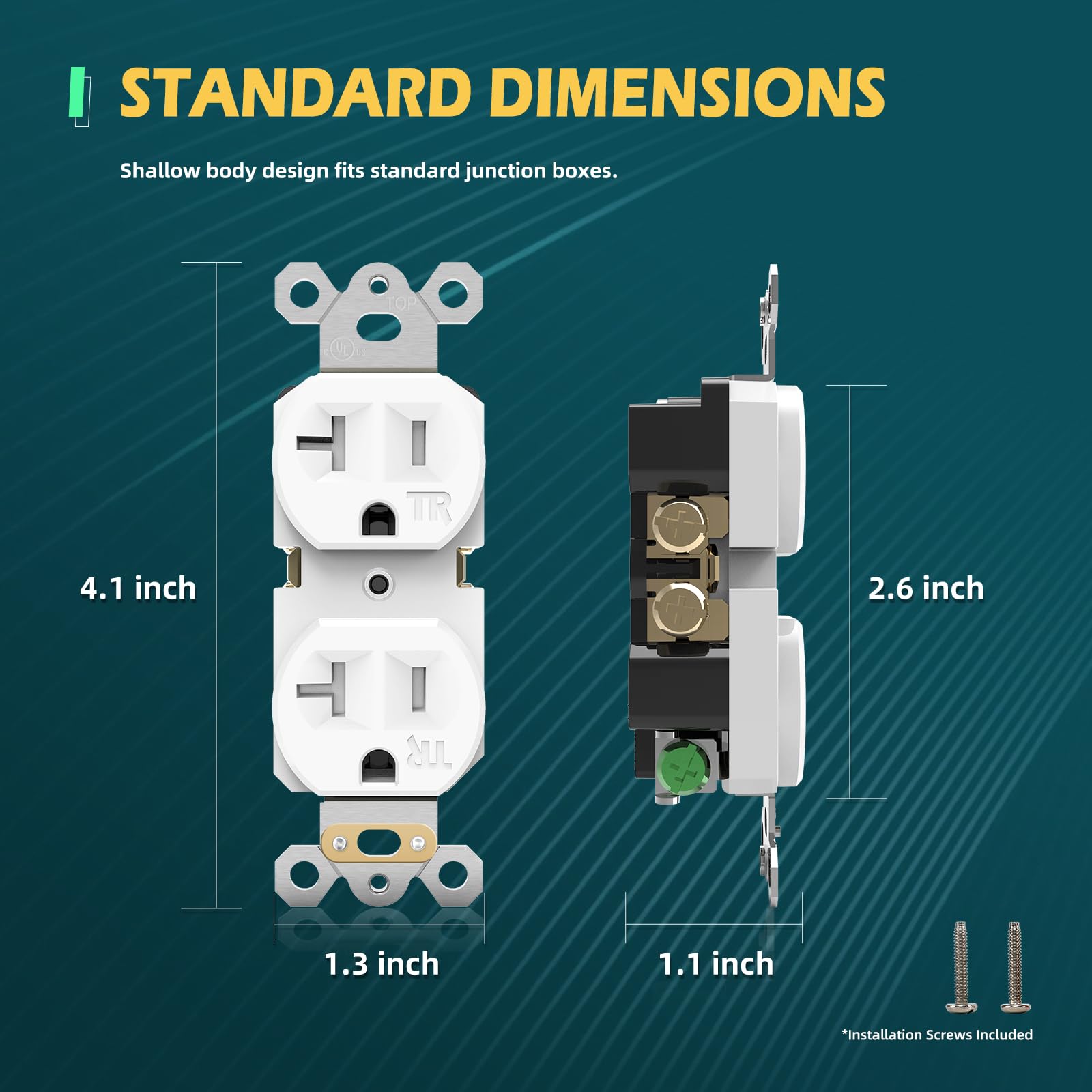 TOPELER UL-listed duplex outlet ensuring safety compliance in installations.