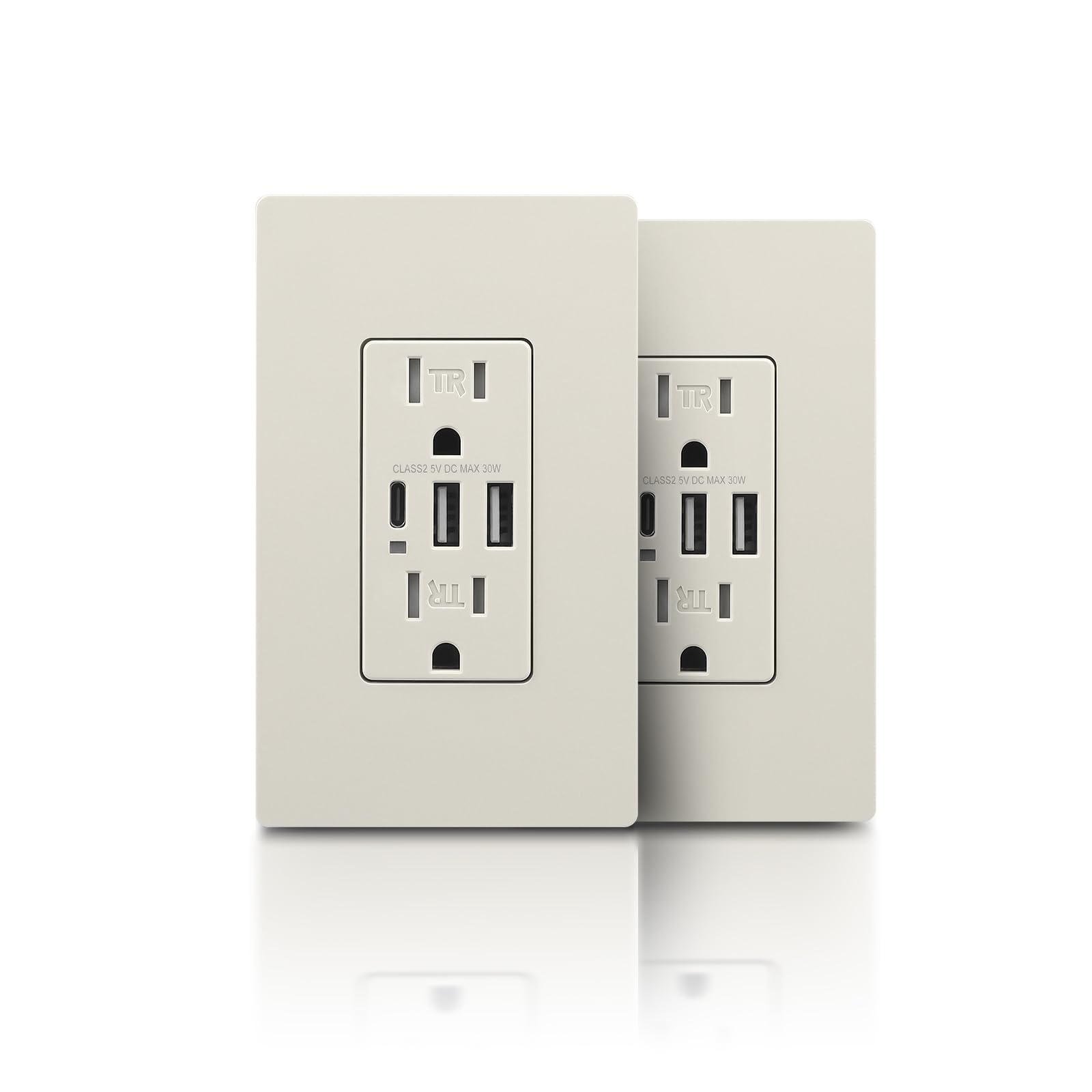 TOPELER USB-C wall outlet with three ports for multi-device charging