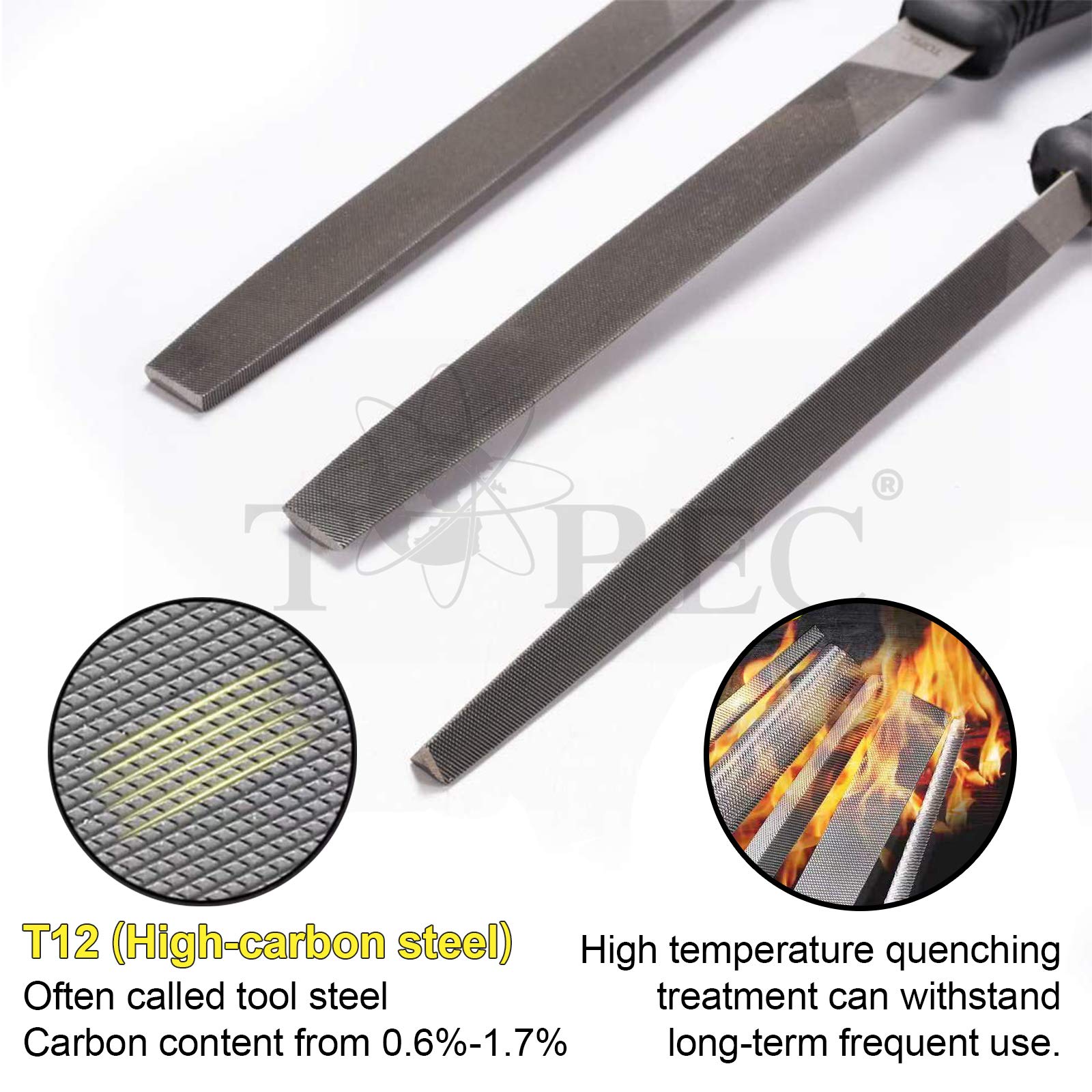 Topec 14-needle files for fine detailing and finishing work