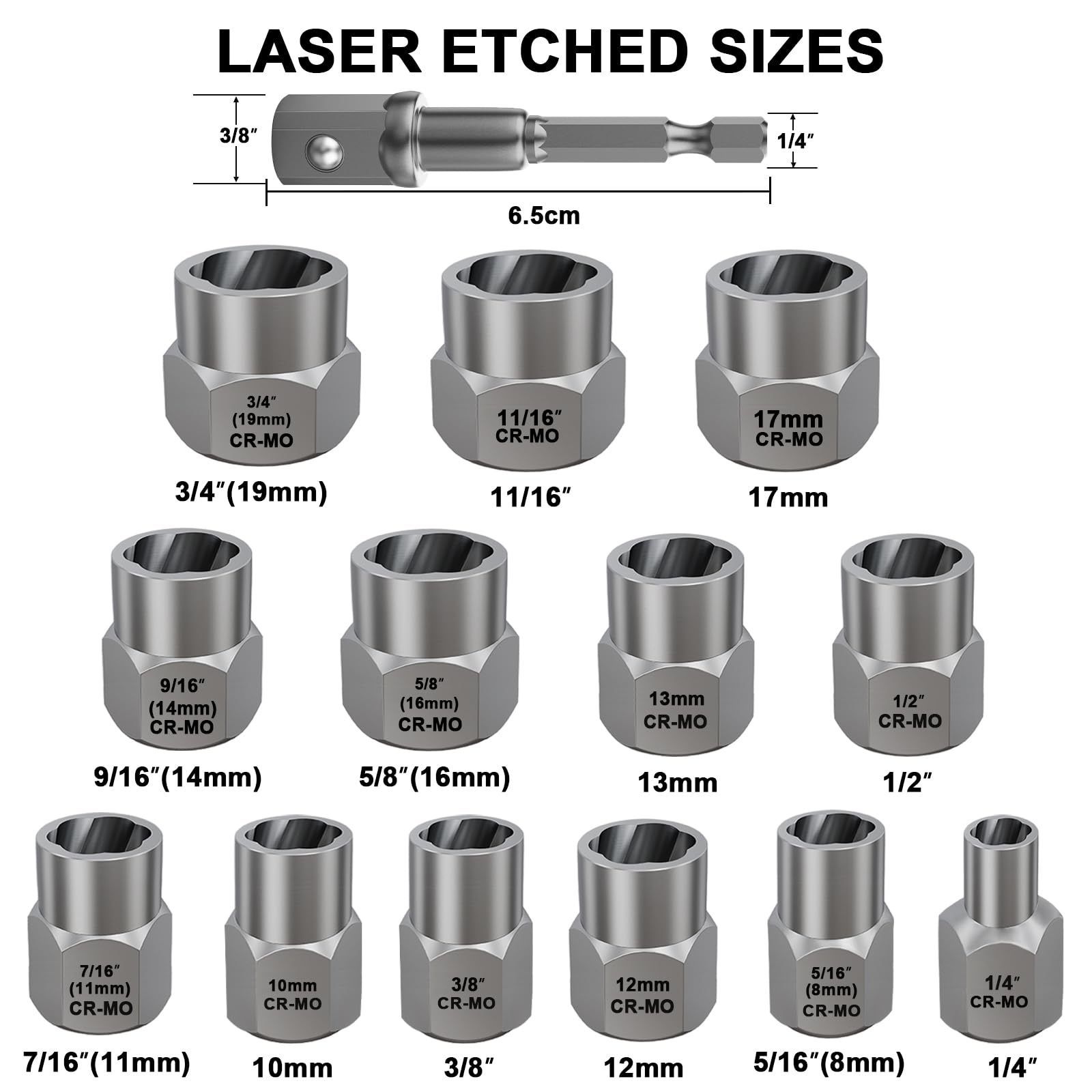 Topec 3/8‑inch drive bolt extractors delivering strong torque