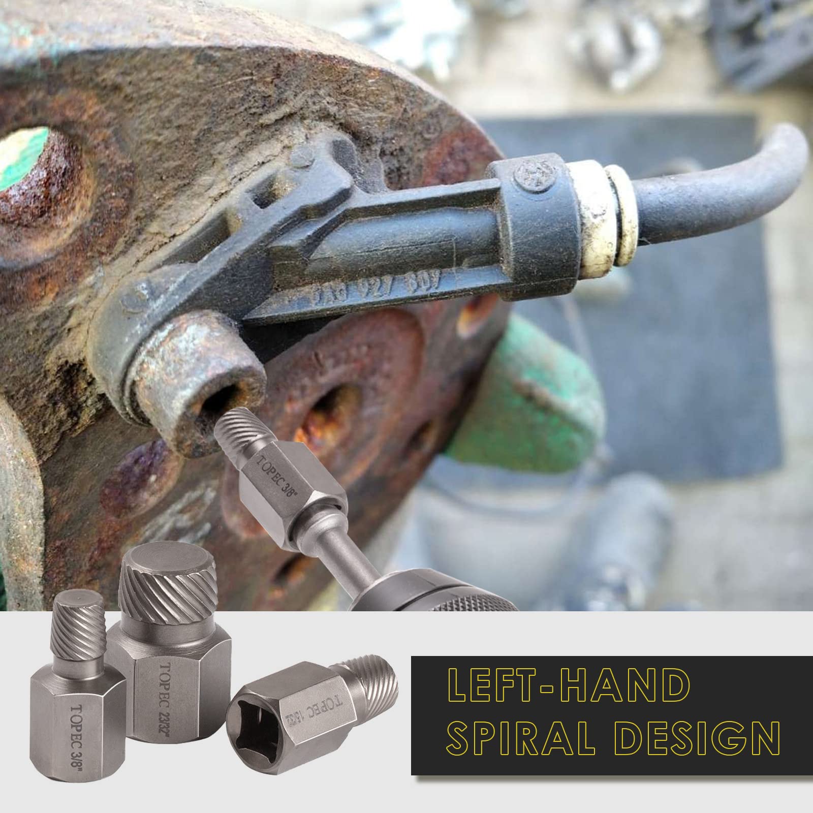 Topec extractor with square drive compatibility broadens tool options.