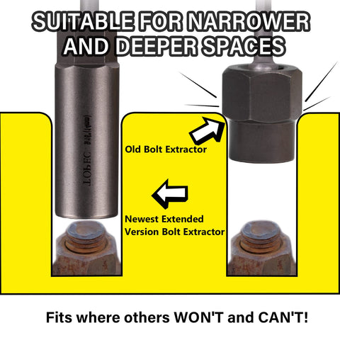 Topec 9/16 inch extractor handles deeply embedded fasteners in metal.