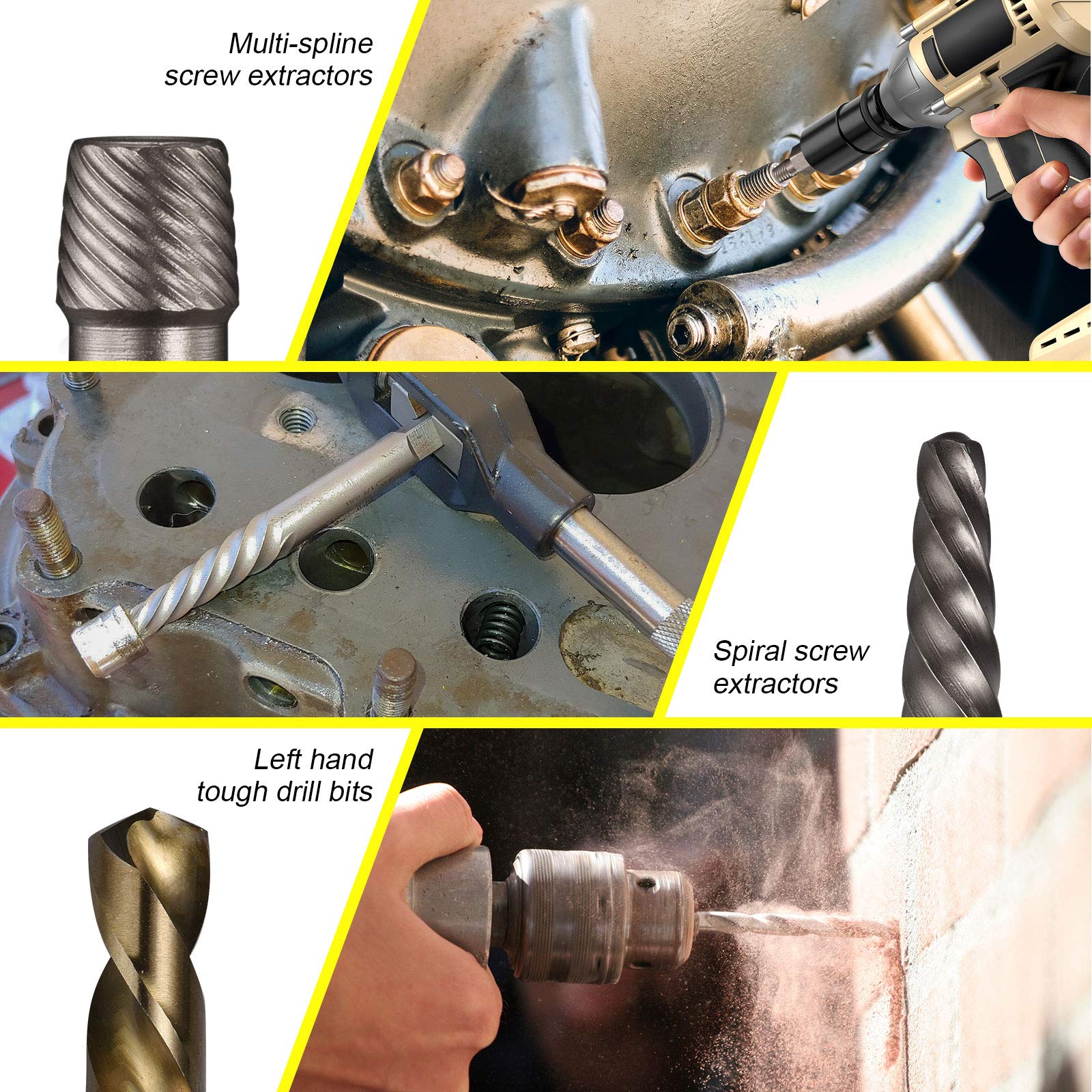 Topec multi-spline extractors shown for high-torque removal.