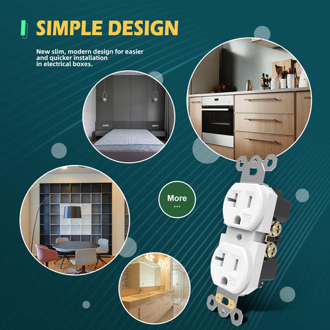 TOPELER white outlet with durable polycarbonate body and reliable design