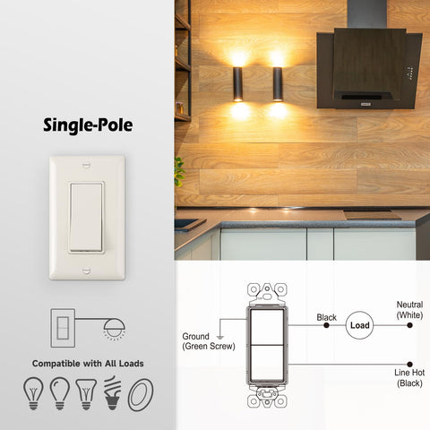 TOPELER Replacement switch suitable for bedrooms, kitchens, or workspaces