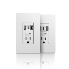 Topeler USB Wall Outlet 65W front view with three ports for fast charging.