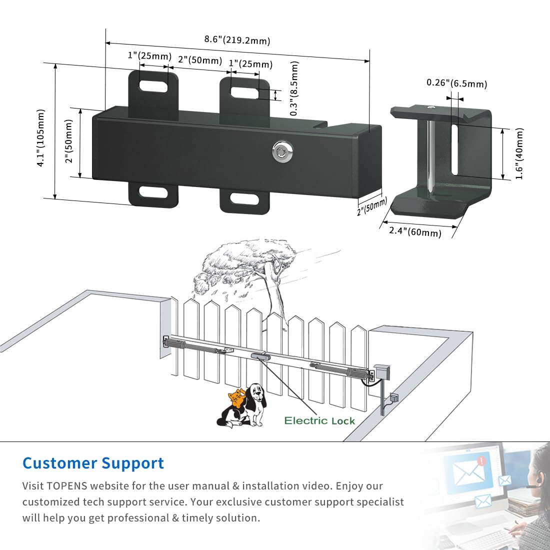 Topens ET24 swing-gate attachment enables reliable single or dual gates.