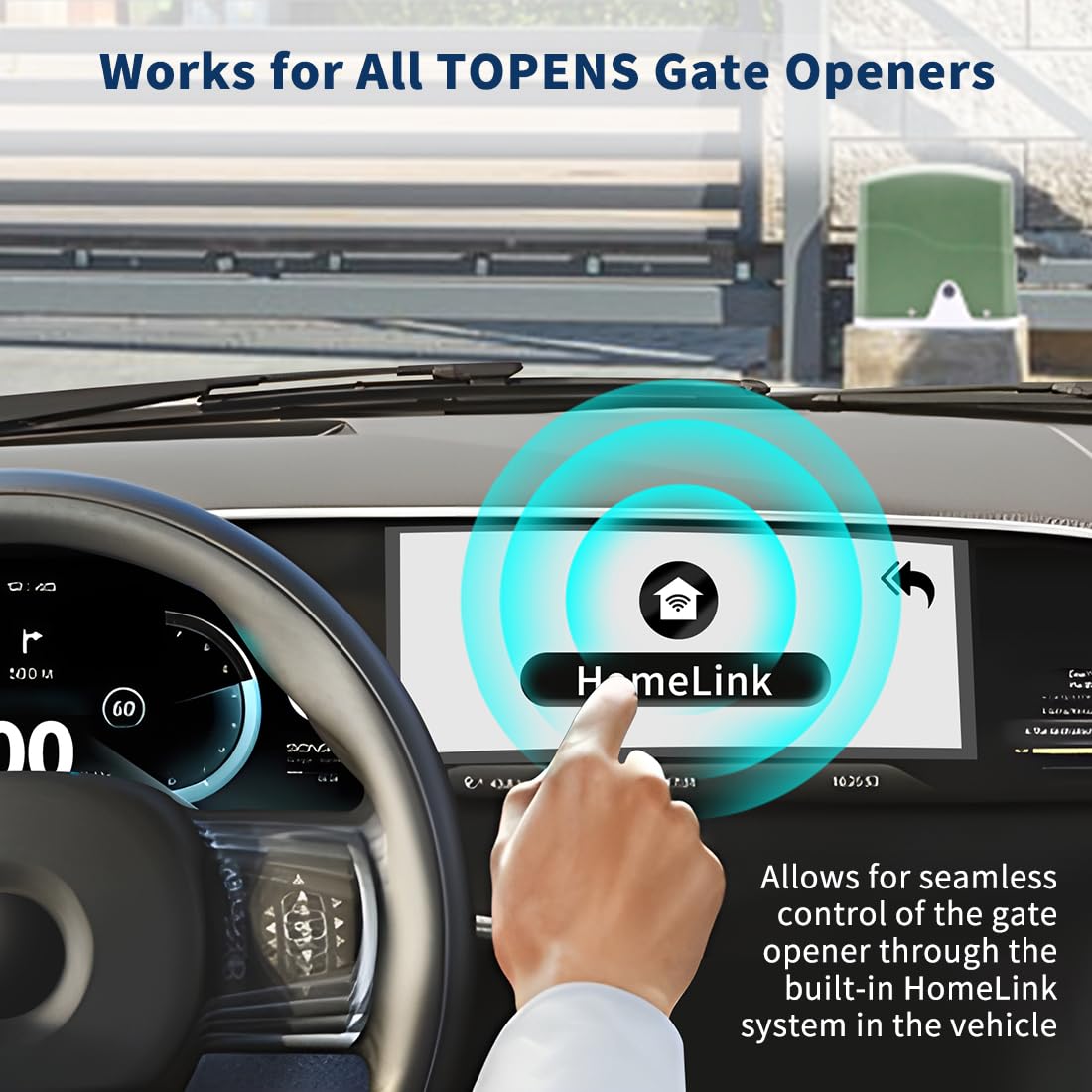 TOPENS HLR01 remote transmitter close-up for quick access in use