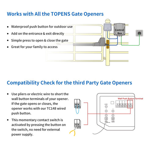 TOPENS TC148 simple wire connection for quick setup