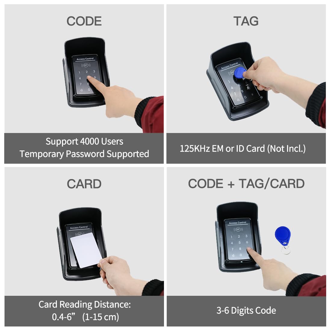 Topens TC175P RFID tap capability enables contactless access for quick gate operation.