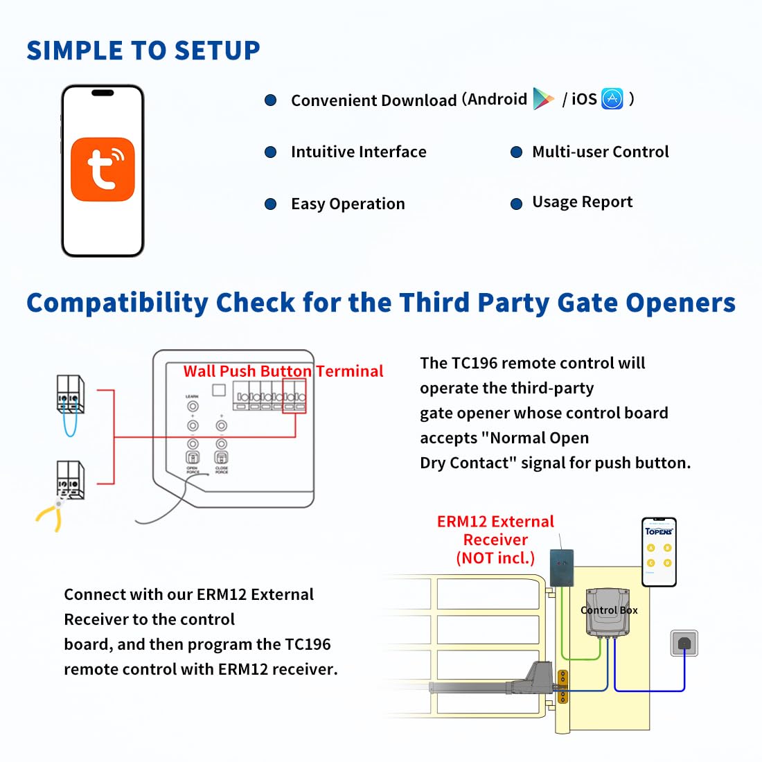 Topens TC196 compatibility with TOPENS openers for seamless integration