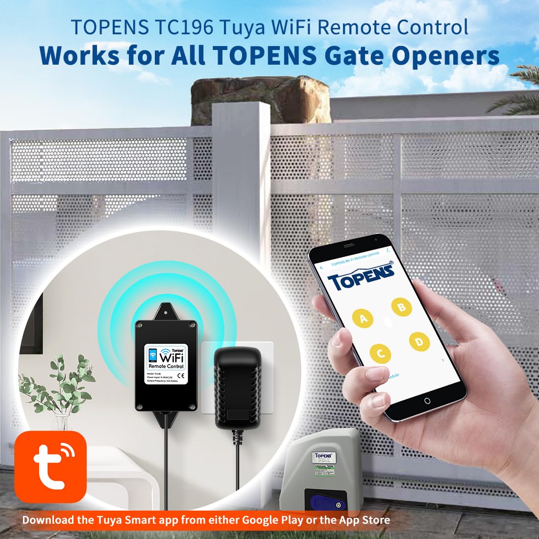 Topens TC196 WiFi setup screen enables quick, secure configuration